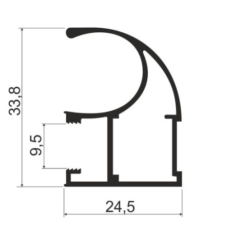Профиль вертикальный асимметричный MS125C Золото розовое (A22)